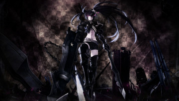 Картинка аниме black+rock+shooter оружие девушка black rock shooter insane