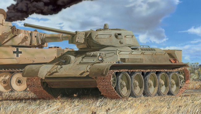 Обои картинки фото рисованное, армия, танк