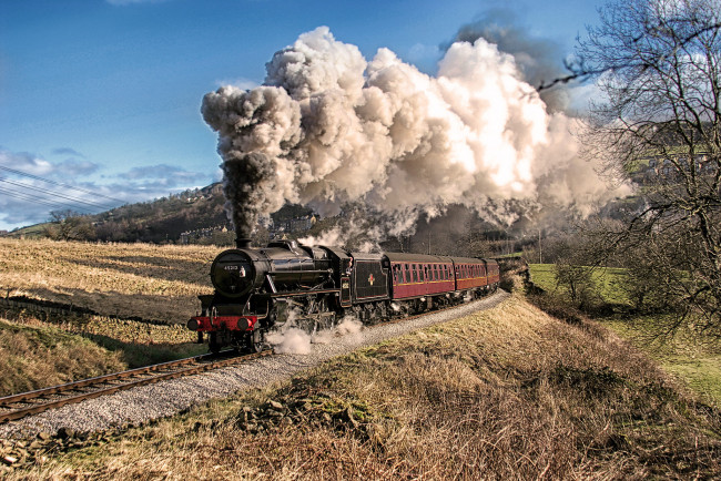 Обои картинки фото техника, паровозы, дорога, железная, рельсы, паровоз