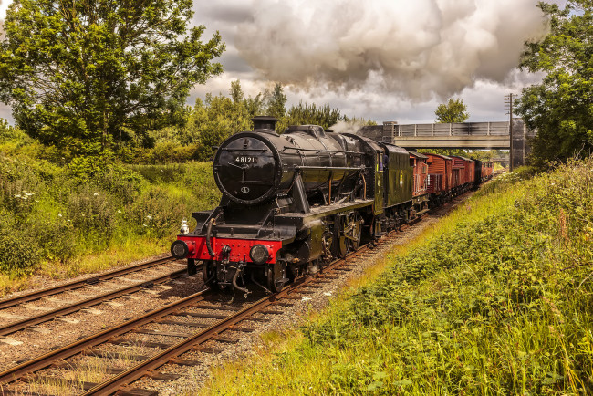 Обои картинки фото техника, паровозы, паровоз, рельсы, дорога, железная