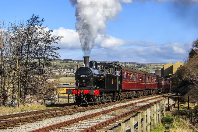 Обои картинки фото техника, паровозы, паровоз, рельсы, дорога, железная