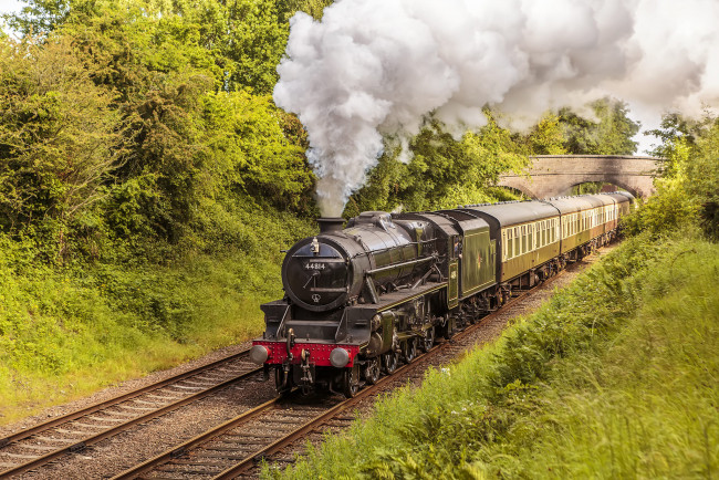 Обои картинки фото техника, паровозы, паровоз, рельсы, дорога, железная