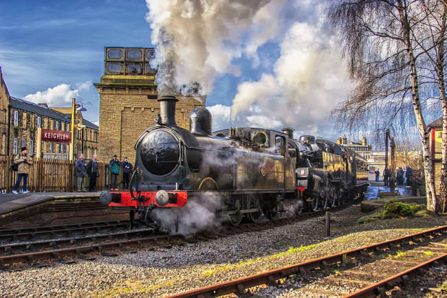 Обои картинки фото техника, паровозы, паровоз, рельсы, дорога, железная