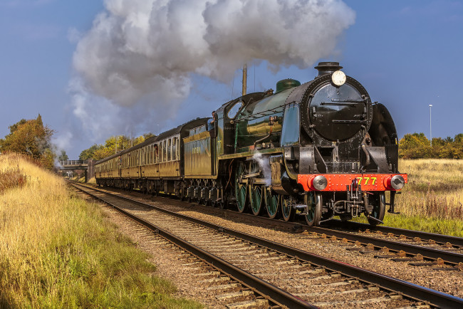 Обои картинки фото техника, паровозы, паровоз, рельсы, дорога, железная