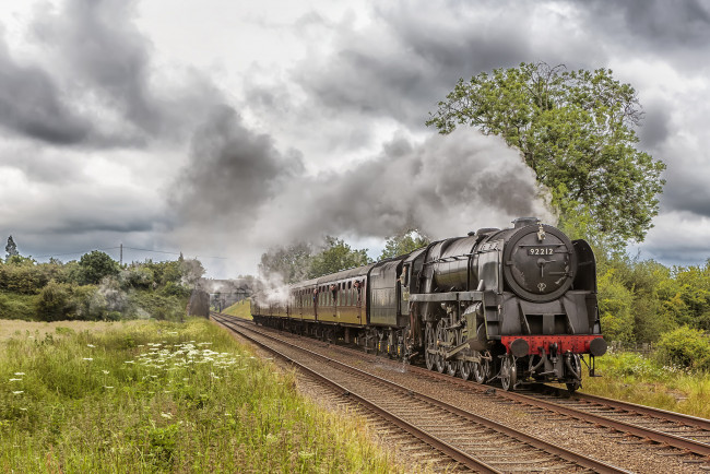 Обои картинки фото техника, паровозы, железная, паровоз, рельсы, дорога