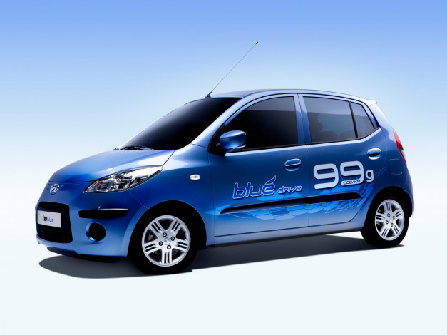 Обои картинки фото hyundai i10 blue drive concept 2010, автомобили, hyundai, i10, blue, drive, concept, 2010