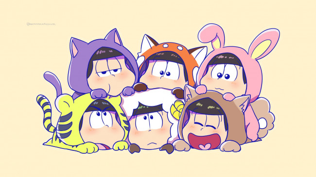 Обои картинки фото аниме, osomatsu-san, парни