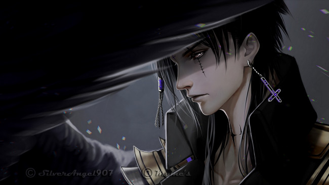 Обои картинки фото фэнтези, ангелы, ангел, взгляд, кепка