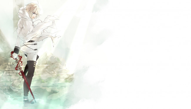 Обои картинки фото аниме, owari no seraph, hyakuya, mikaela