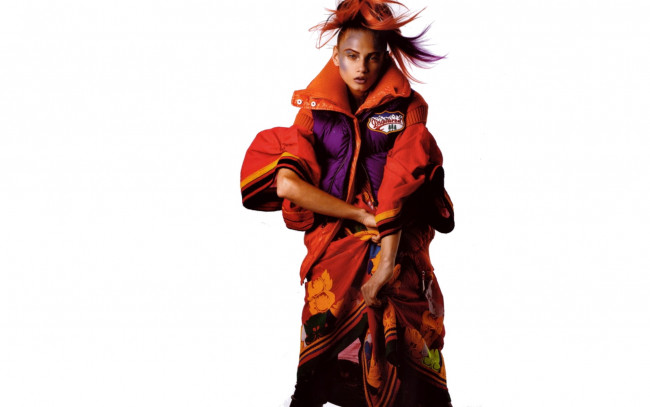 Обои картинки фото девушки, анна селезнева, анна, селезнева, макияж, креатив, модель, куртка, юбка