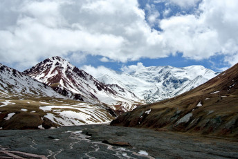 Картинка памир природа горы снег облака азия