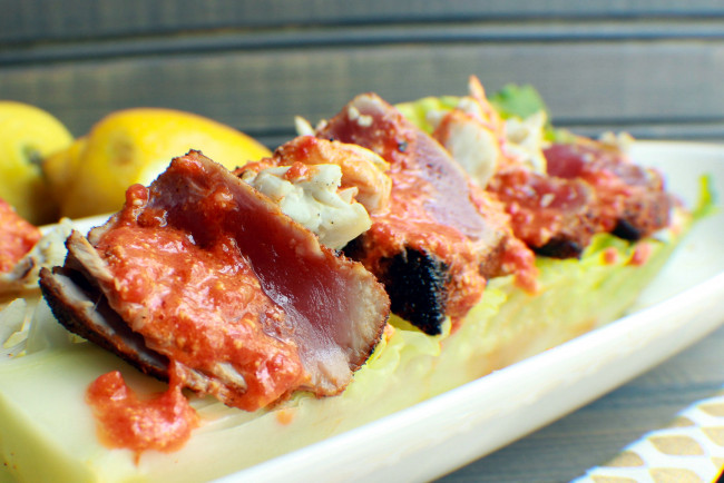 Обои картинки фото еда, рыбные блюда,  с морепродуктами, тунец