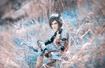 Картинка lana+temirova девушки -+креатив +косплей девушка фон лук рога униформа