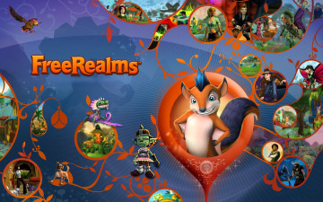 обоя видео игры, free realms, персонажи, коллаж