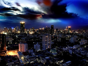 Картинка города огни ночного