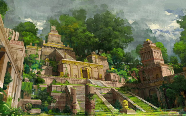 Обои картинки фото рисованные, города