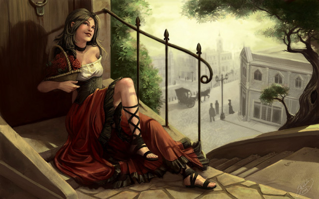 Обои картинки фото рисованные, люди