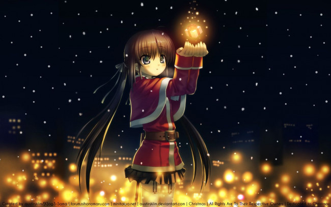 Обои картинки фото аниме, merry, chrismas, winter