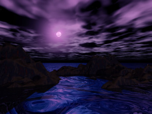 Картинка 3д графика nature landscape природа облака закат