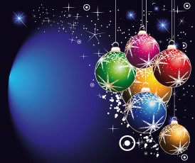 Картинка праздничные векторная графика новый год шарики