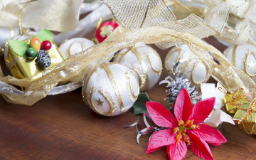 Картинка праздничные разное новый год игрушки шарики украшения цветок