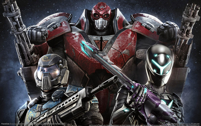 Обои картинки фото planetside, видео, игры, робот, воин