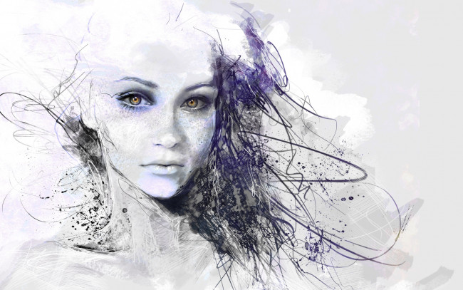 Обои картинки фото sweet, child, of, mine, рисованные, люди, девушка, глаза, лицо