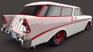 Картинка автомобили 3д 1956 chevrolet nomad