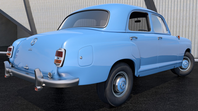 Обои картинки фото автомобили, 3д, 180, benz, mercedes, 1953