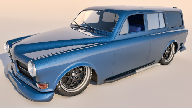 Обои картинки фото автомобили, 3д, 1961, volvo, amazon, wagon