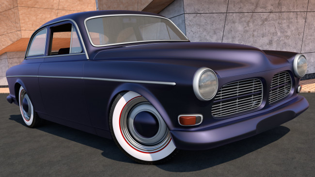 Обои картинки фото автомобили, 3д, coupe, amazon, volvo, 1961