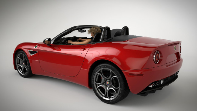 Обои картинки фото автомобили, 3д, девушка, автомобиль