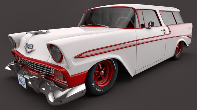 Обои картинки фото автомобили, 3д, nomad, 1956, chevrolet