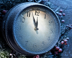 Картинка праздничные -+разное+ новый+год иней часы год новый