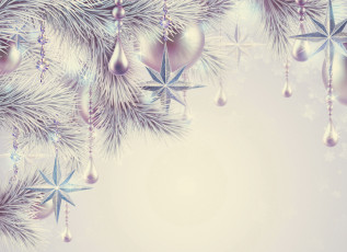 Картинка праздничные 3д+графика+ новый+год мишура шарики год новый ретро ветки