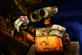 обоя мультфильмы, wall-e, мусор, кубик, уборщик, робот