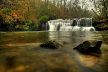 Картинка природа водопады лес река водопад