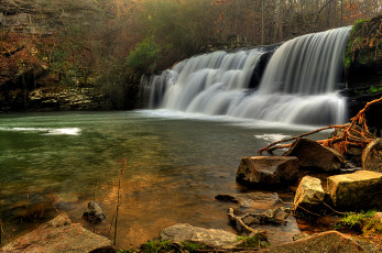 Картинка природа водопады лес река водопад