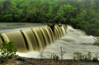 Картинка природа водопады лес водопад река