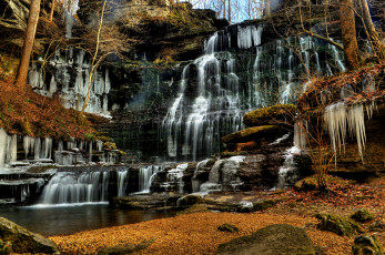 Картинка природа водопады водопад река лес