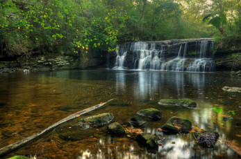Картинка природа водопады водопад река лес