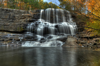Картинка природа водопады водопад река лес