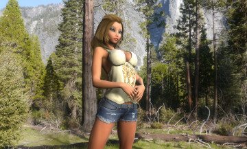 Картинка 3д+графика люди+ people фон взгляд девушка