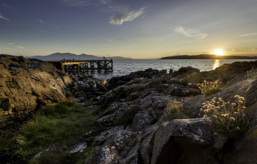 Картинка природа восходы закаты солнце скалы море