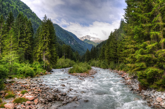 Обои картинки фото природа, реки, озера, река, лес, горы