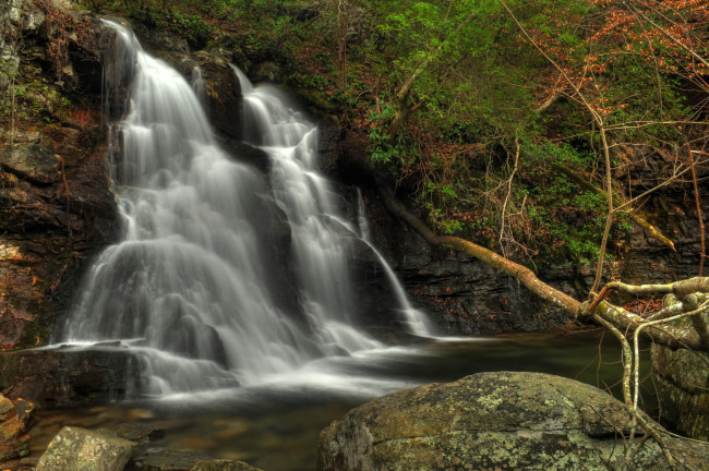 Обои картинки фото природа, водопады, лес, река, водопад