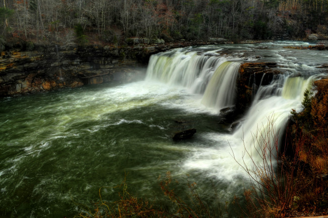 Обои картинки фото природа, водопады, река, лес, водопад