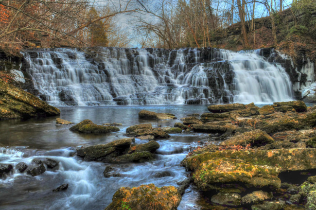 Обои картинки фото природа, водопады, водопад, река, лес