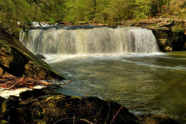 Обои картинки фото природа, водопады, водопад, река, лес