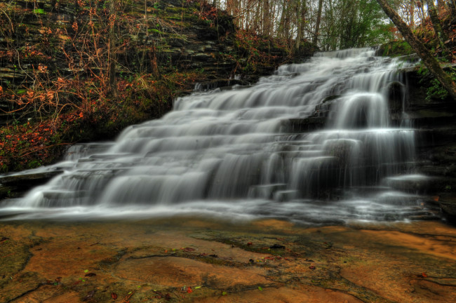 Обои картинки фото природа, водопады, водопад, река, лес